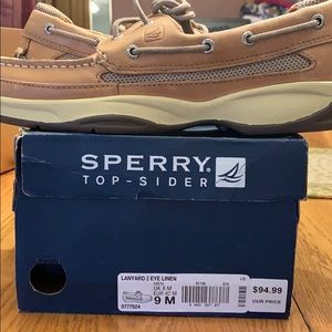 Men’s Sperry Shoes, Lanyard 2 Eye Linen, Size 9